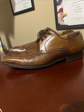 Magnanni Two-Tone Brown Leather Derby Shoes with dust bag